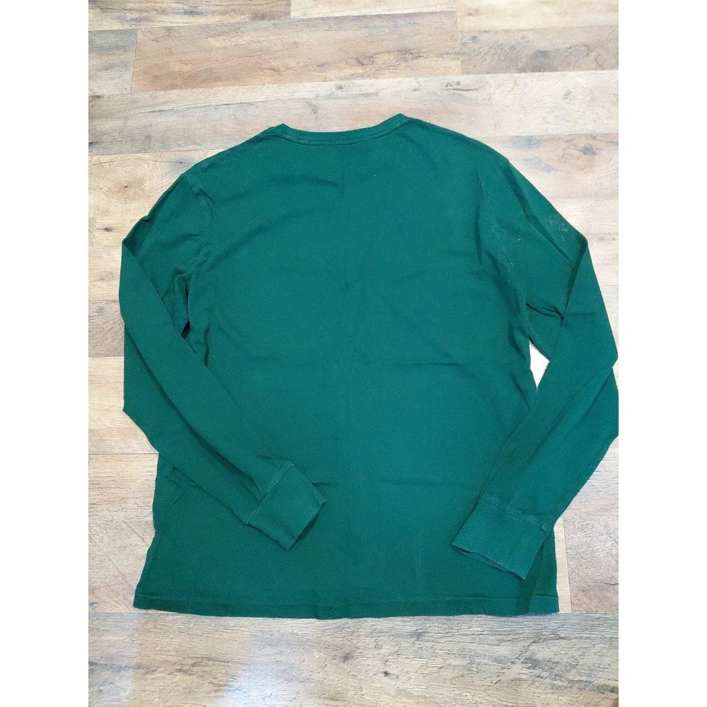 Polo Ralph Lauren Shirt Mens Med Green‎ Tee Tshirt Long Sleeve Limited Use
